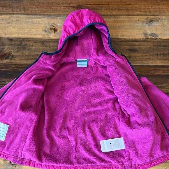Columbia Girls Hooded Partial Fleece Jacket, XXS (4/5) - Picture 6 of 9